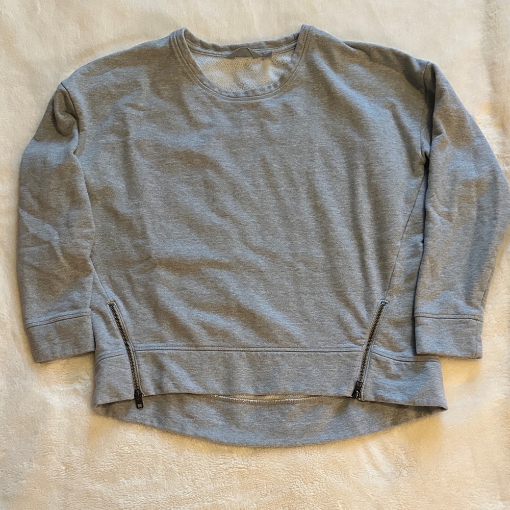 Athleta Heather Gray Sweatshirt with Side Zippers